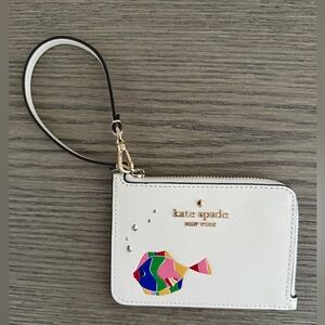 Kate Spade "What A Catch" Small Cardholder Wristlet Wallet, Meringue 🐠